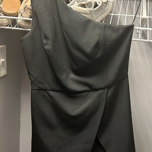 One shoulder formal romper